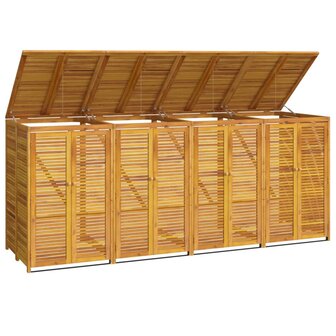 Vuilnisbakberging viervoudig 280x89x117 cm massief acaciahout 3