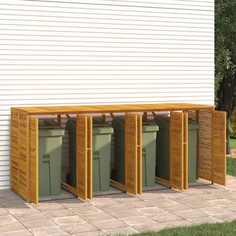 Vuilnisbakberging viervoudig 280x89x117 cm massief acaciahout 5
