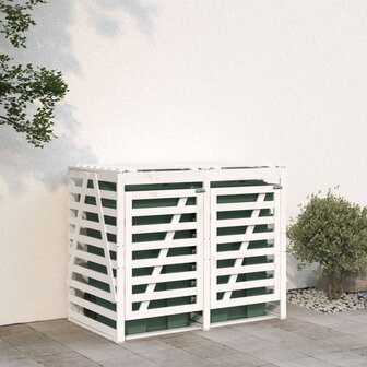 Containerberging dubbel massief grenenhout wit 3