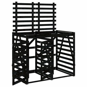 Containerberging dubbel massief grenenhout zwart 2