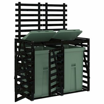 Containerberging dubbel massief grenenhout zwart 4