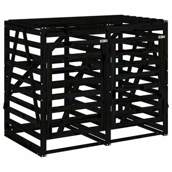 Containerberging dubbel massief grenenhout zwart 5