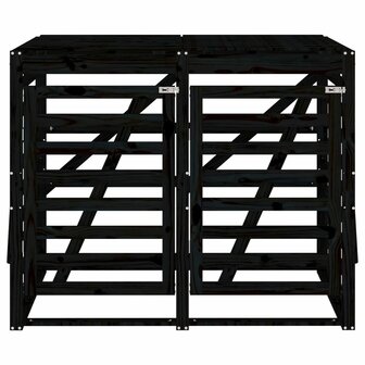 Containerberging dubbel massief grenenhout zwart 6