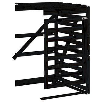 Containerberging dubbel massief grenenhout zwart 9