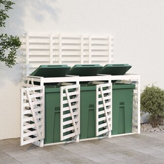 Containerberging drievoudig massief grenenhout wit 1