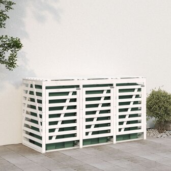 Containerberging drievoudig massief grenenhout wit 3