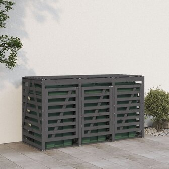 Containerberging drievoudig massief grenenhout grijs 3