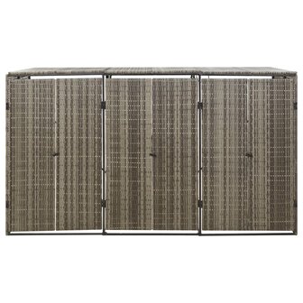 Containerberging driedubbel 207x80x117 cm poly rattan grijs 4