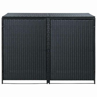 Containerberging dubbel 148x80x111 cm poly rattan zwart  4