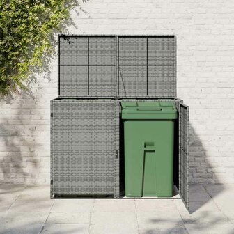 Containerberging dubbel 148x77x111 cm poly rattan antraciet   3