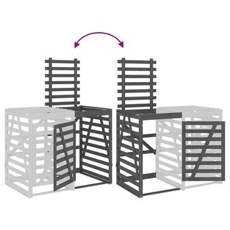 Containerberging verlengstuk massief grenenhout grijs 9