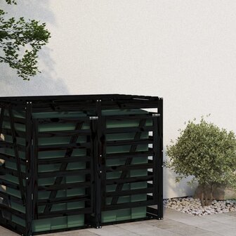 Containerberging verlengstuk massief grenenhout zwart 3
