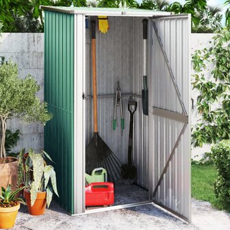Tuinschuur 118,5x97x209,5 cm gegalvaniseerd staal groen 1