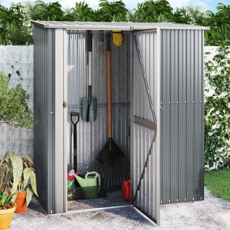 Tuinschuur 180,5x97x209,5 cm gegalvaniseerd staal grijs 1