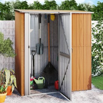 Tuinschuur 180,5x97x209,5 cm gegalvaniseerd staal bruin 1