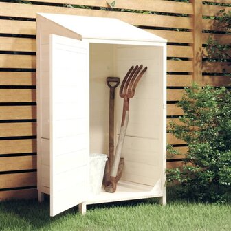 Tuinschuur 55x52x112 cm massief vurenhout wit 1