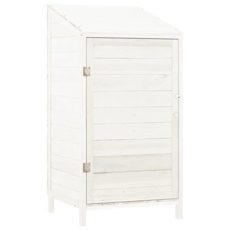 Tuinschuur 55x52x112 cm massief vurenhout wit 2