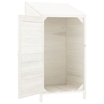 Tuinschuur 55x52x112 cm massief vurenhout wit 4