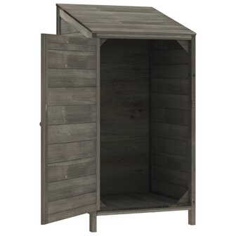 Tuinschuur 55x52x112 cm massief vurenhout antracietkleurig 4