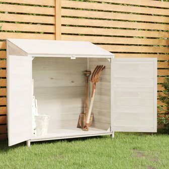 Tuinschuur 102x52x112 cm massief vurenhout wit 1
