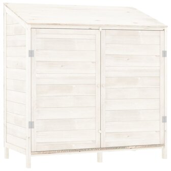 Tuinschuur 102x52x112 cm massief vurenhout wit 2