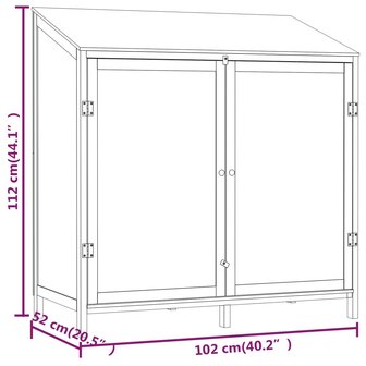 Tuinschuur 102x52x112 cm massief vurenhout wit 7