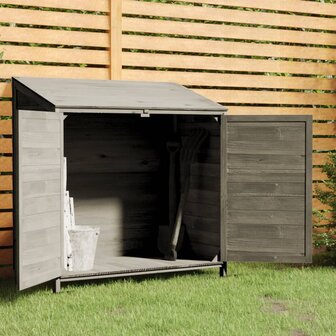 Tuinschuur 102x52x112 cm massief vurenhout antracietkleurig 1