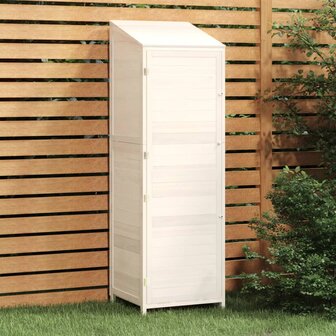 Tuinschuur 55x52x174,5 cm massief vurenhout wit 1