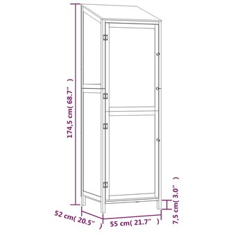 Tuinschuur 55x52x174,5 cm massief vurenhout bruin 8