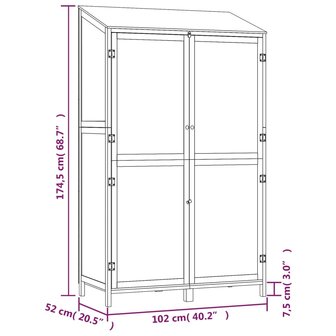 Tuinschuur 102x52x174,5 cm massief vurenhout 8