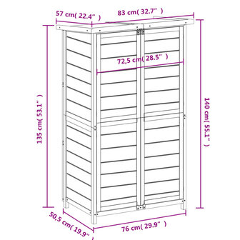 Tuinschuur 83x57x140 cm massief grenenhout bruin 8