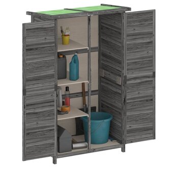 Tuinschuur 83x57x140 cm massief grenenhout grijs 3