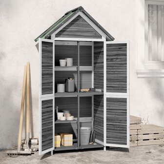 Tuinschuur 89x52,5x175 cm massief grenenhout grijs 1