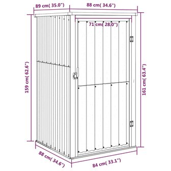 Tuinschuur 88x89x161 cm gegalvaniseerd staal antracietkleurig 8