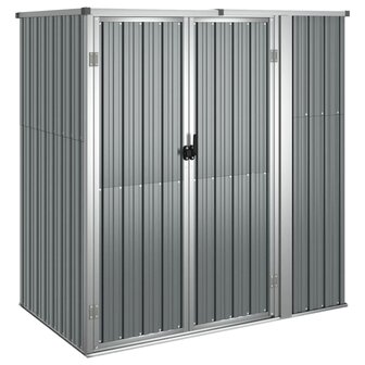 Tuinschuur 161x89x161 cm gegalvaniseerd staal grijs 2
