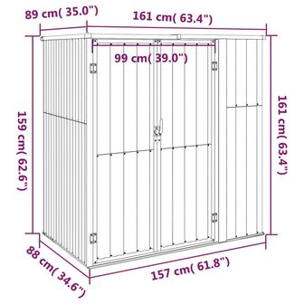 Tuinschuur 161x89x161 cm gegalvaniseerd staal antracietkleurig 7