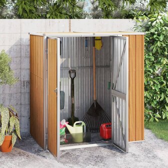 Tuinschuur 161x89x161 cm gegalvaniseerd staal bruin 1