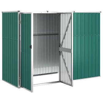 Tuinschuur 225x89x161 cm gegalvaniseerd staal groen 3