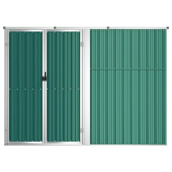 Tuinschuur 225x89x161 cm gegalvaniseerd staal groen 4