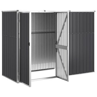 Tuinschuur 225x89x161 cm gegalvaniseerd staal antracietkleurig 4