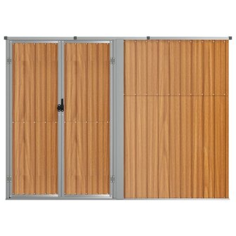 Tuinschuur 225x89x161 cm gegalvaniseerd staal bruin 3