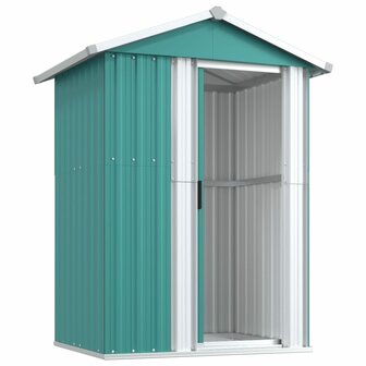 Tuinschuur 126x97,5x177 cm gegalvaniseerd staal groen 4
