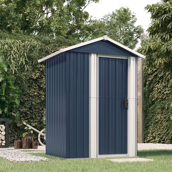 Tuinschuur 126x97,5x177 cm gegalvaniseerd staal antracietkleur 1