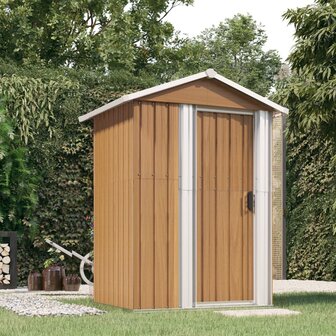 Tuinschuur 126x97,5x177 cm gegalvaniseerd staal bruin 1