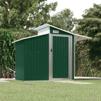 Tuinschuur 270x130x208,5 cm gegalvaniseerd staal groen 1