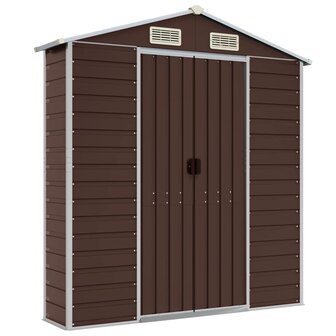 Tuinschuur 191x130x198 cm gegalvaniseerd staal bruin 8