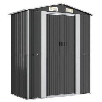 Tuinschuur 192x108x223 cm gegalvaniseerd staal antracietkleurig 2