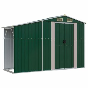 Tuinschuur 277x93x179 cm gegalvaniseerd staal groen 2