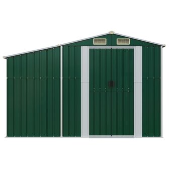 Tuinschuur 277x93x179 cm gegalvaniseerd staal groen 3