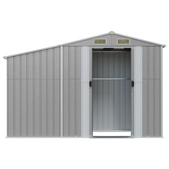 Tuinschuur 277x93x179 cm gegalvaniseerd staal grijs 4